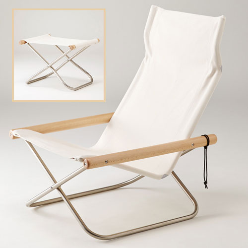 ニーチェアエックス オットマン 書き割り [白いこと 自然的] NY-108×NY-118set Ny chair X バス発着場から直送 貨物輸送無料 地球に誇る日本の居敷き