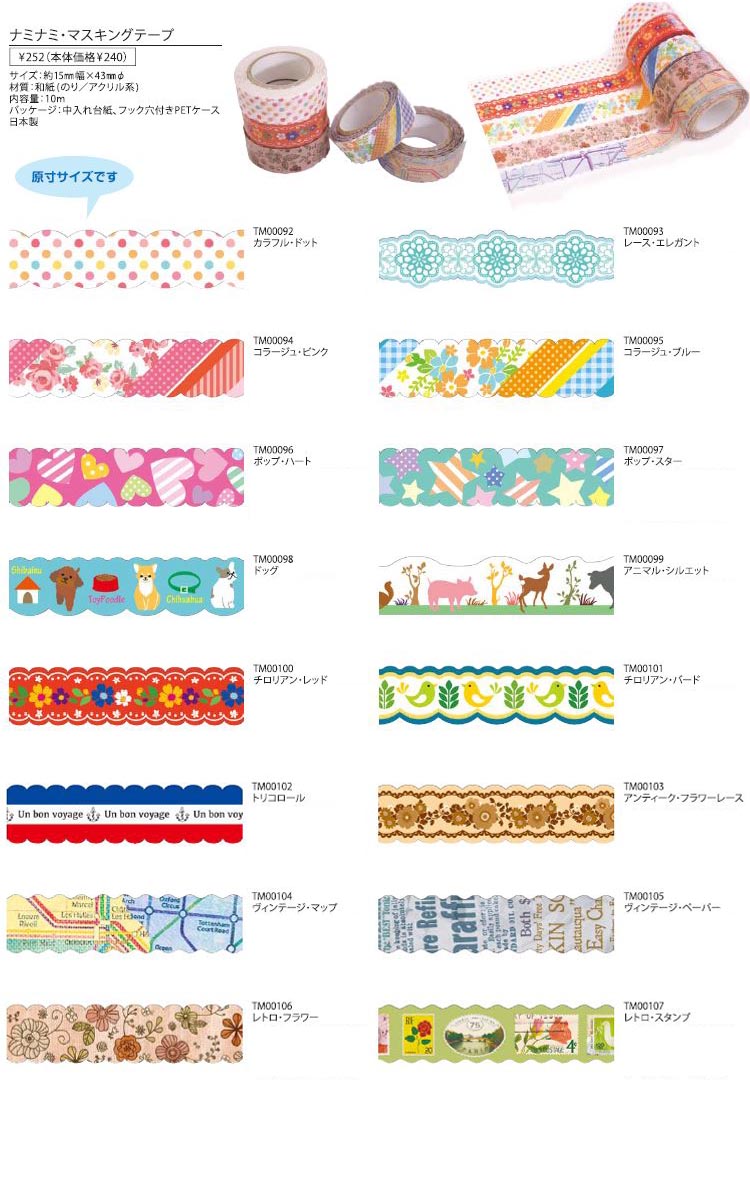 楽天市場 Tm 107 ナミナミ 型抜きマスキングテープ日本製 約15mm 43mmf 10m Naminami Masking Tape Out Cut Masking Tape Fs04gm Smartzakka