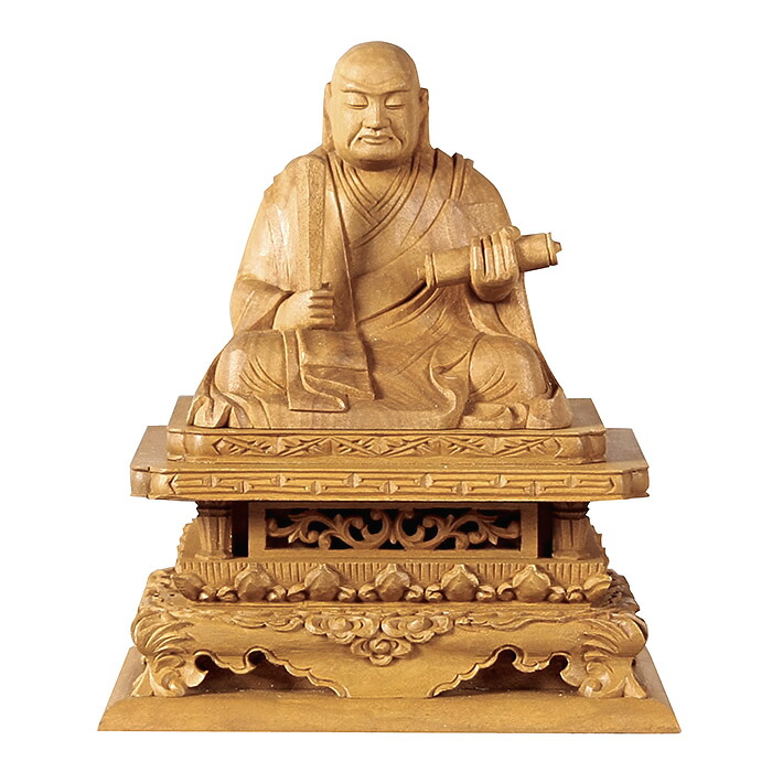 【仏具】仏像・日蓮【白檀】（1.8寸～3.0寸 / 高さ：11.5糎～18.3糎）