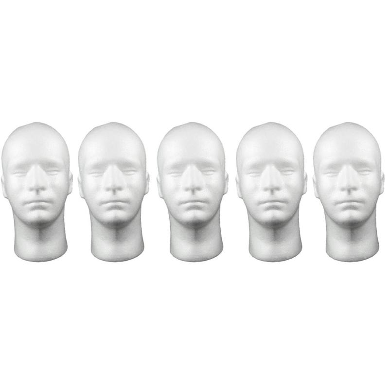 5x フォーム マネキン ディスプレイ ウィッグ スタンド ホワイト