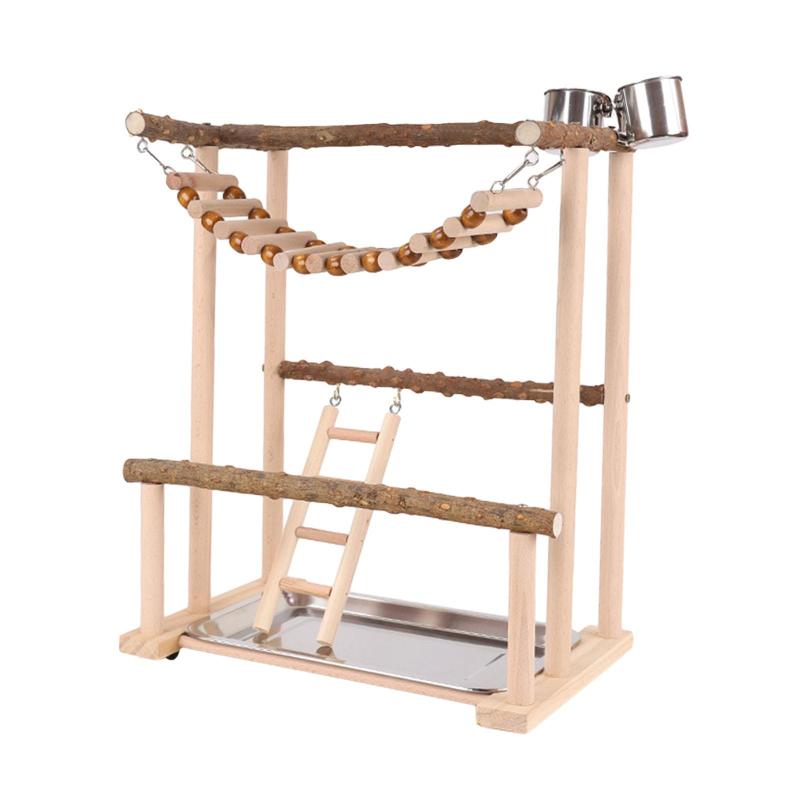 オウム 鳥遊び場 オウム プレイスタンド エクササイズ アクティビティ センター バードジム 木製 止まり木 スタンド コニュア 小型インコ コンゴウインコ用
