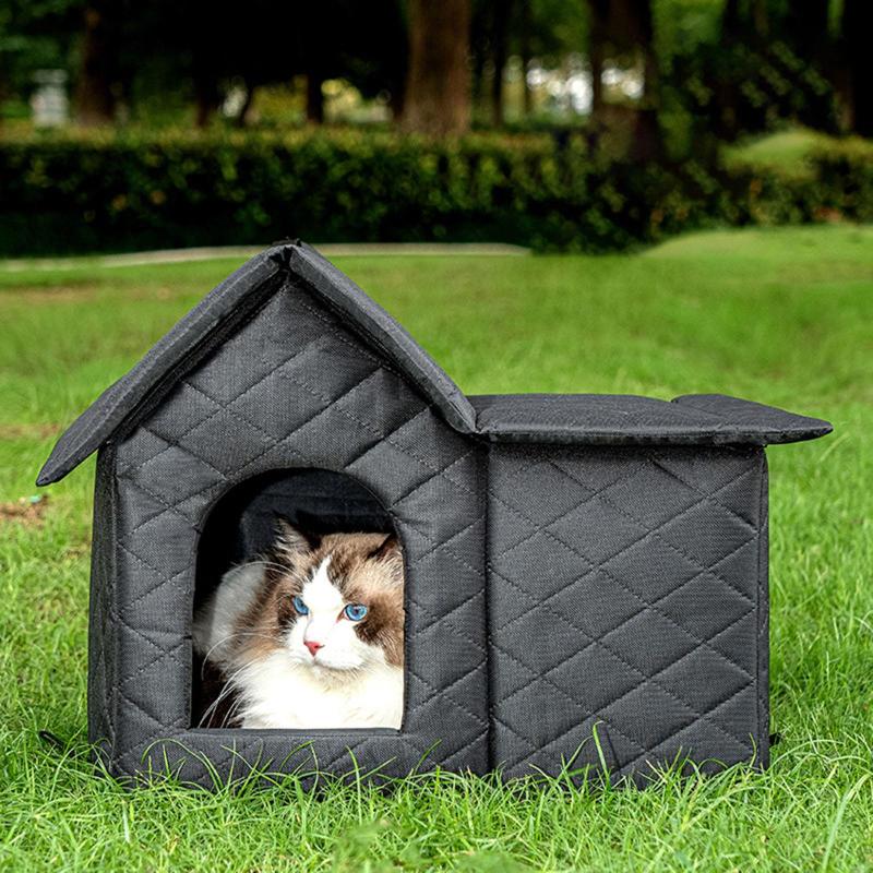 屋外猫用キャットハウス.巣.野良猫シェルター.庭の屋外用キティペットハウス