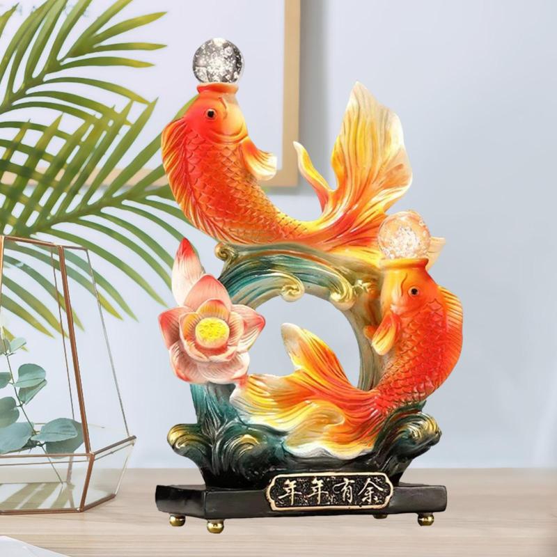 中国の魚像新年プレゼント樹脂彫刻家の家の入り口のための彫刻
