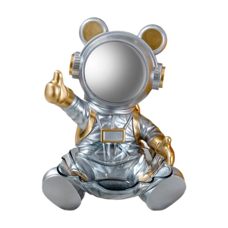 宇宙飛行士の像 ステータス収納トレイ 装飾置物