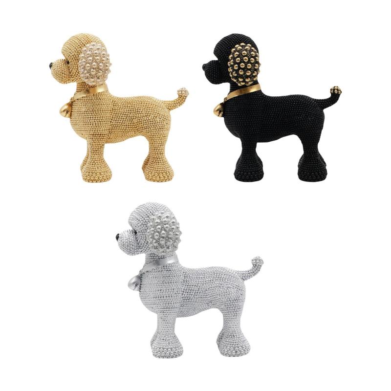 ビーズの犬の樹脂像.動物の彫刻ギフトノベルティテーブルセンターピース子犬の置物デスクフィギュア本棚新築祝い
