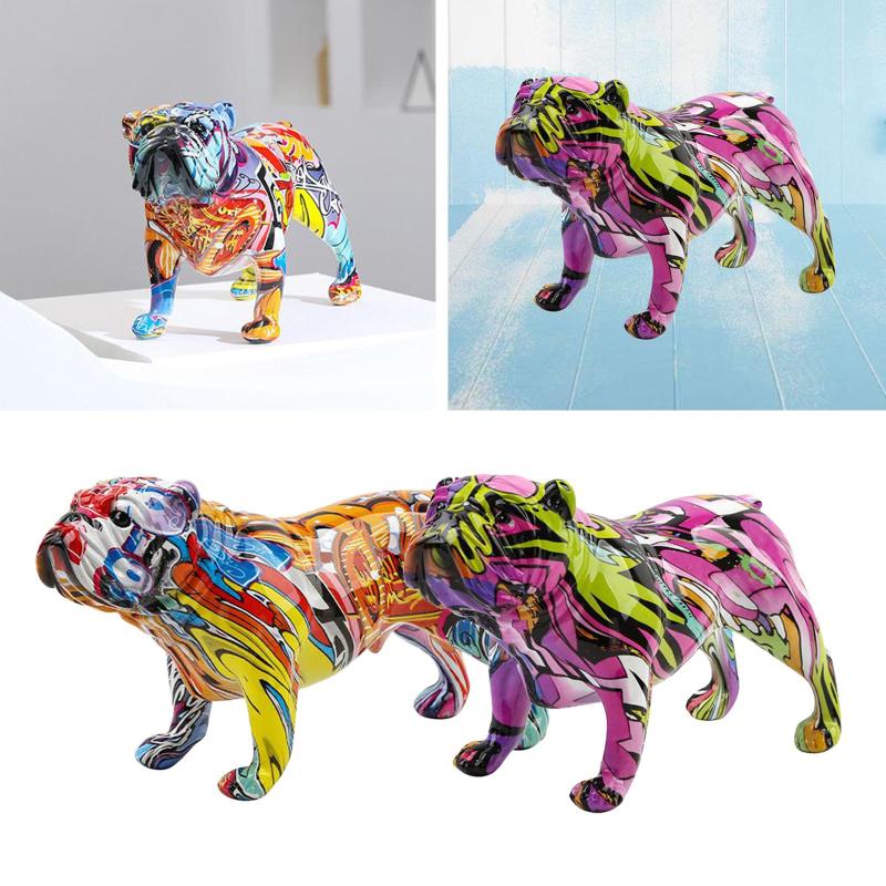 2ピースモダンレ動物の置物カラフルな彫像のアートワーク