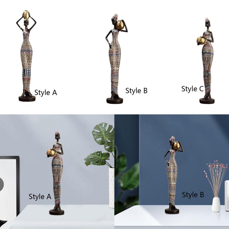 樹脂製黒人女性フィギュア彫刻卓上飾りコレクション用ハンドメイド本棚.暖炉.棚多機能用