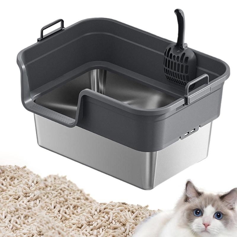 大型猫用室内用便器ボックス席 猫用室内用便器 高さ調節する能力のある 半密閉式 お取りつくろう飾り気の無い 開けはなしとっ始め 横ずっぽう高 愛玩動物品 お盆