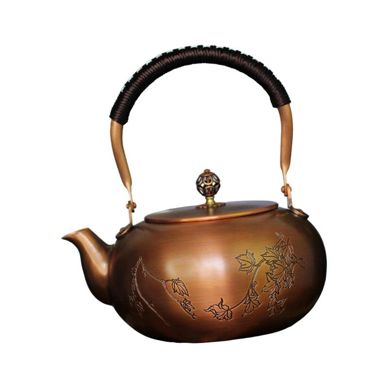 コンロ用ティーポット 飲料水差し 耐熱性 ハンドル付き お茶用ウォーターケトル フロストリーフ