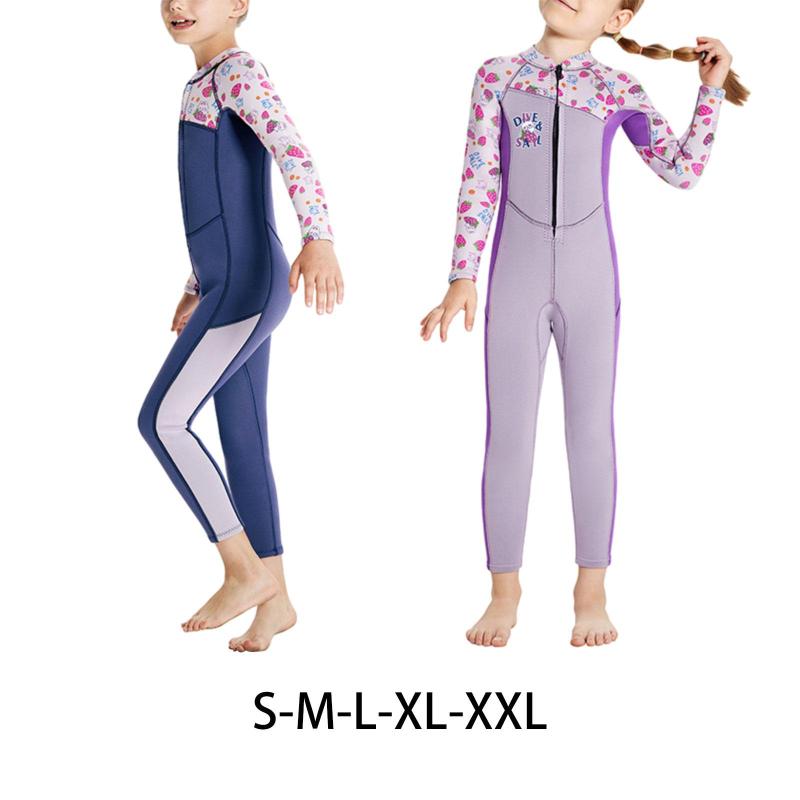 kids wetsuit thermal fullsuit 2mm neoprene full body swimsuit kids wetsuit snorkeling water sports canoe kayak