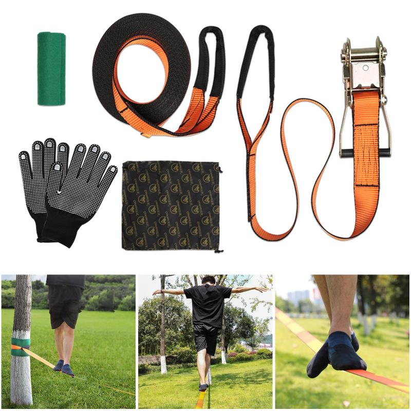 Slackline 一揃いの道具 優れた引っ張ること力 五体形づくるの目的の止ん事無い拠りどころ性