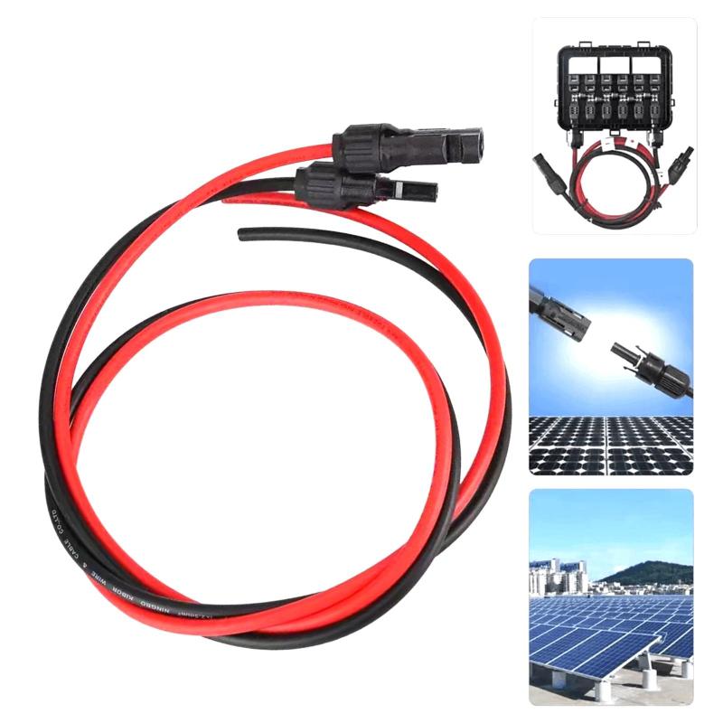 コネクタ ケーブル ブラック レッド ハーネス コード PV ワイヤを接続する 太陽光発電システム.ガーデン.RV.旅行.バックパッキング用のソーラー ワイヤ延長画像