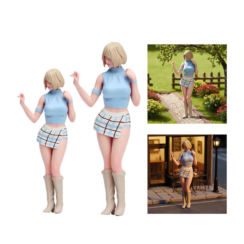 スケールガールフィギュアスカートドレスガールあやつり人形余暇活動流行り物かざり付ける脂フィギュアミニシーンモデルドールハウスかざり付ける用