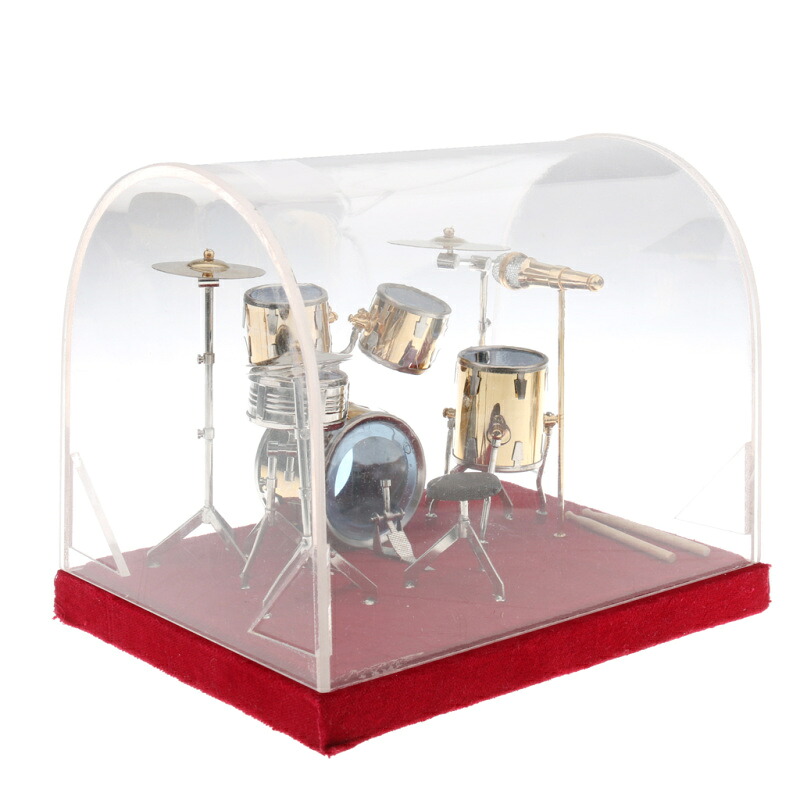 1/12ドールルームミニチュア銅ドラムセット楽器モデル