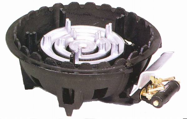 タチバナ製作所 鋳物コンロ(ハイカロリータイプ)三重 種火無し・卓上用 底枠付 TS-318 (業務用ガスバーナー)
