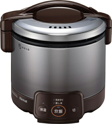 リンナイ 家庭用ガス炊飯器 0.54L 0.5～3合 ジャー付【RR-030VQ(DB)】ダークブラウン｜住まeるデパート 店