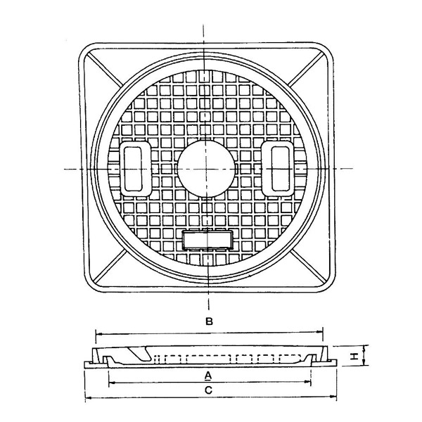 マンホール200複合樹脂製歩道用マンホール(普及型)セット(枠付き)穴径200mmHRM-200【代引き不可】浄化槽マンホール蓋