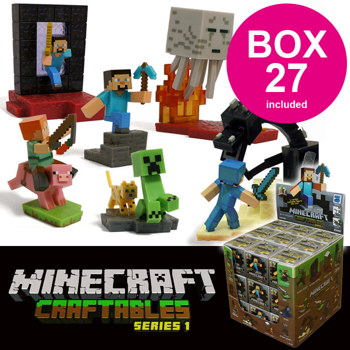 楽天市場 Minecraft グッズ マインクラフト クラフタブル ジオラマフィギュア 27個入りアソートボックス シリーズ1 送料無料 Nideau