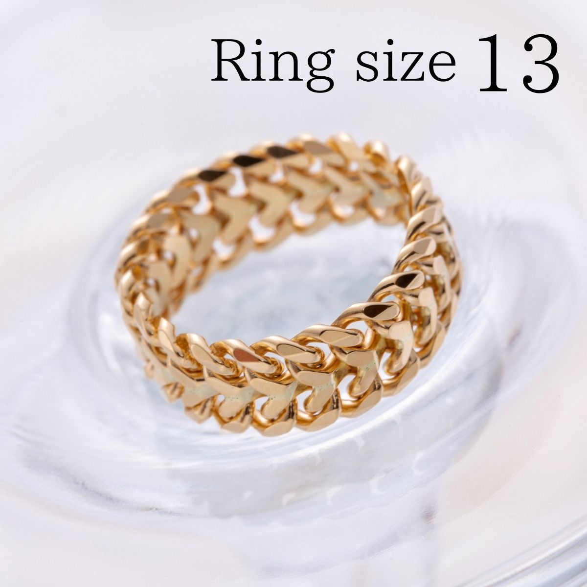 地金＊18金【ゴールドチェーンリング 17号】Yゴールド K18刻印入 新品！ 地金＊18金【ゴールドチェーンリング 17号】Yゴールド K18刻印入
