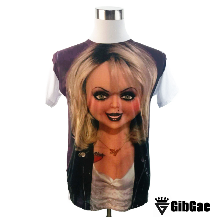 楽天市場 デザインtシャツ Gibgae Chucky Tiffany チャッキー ティファニー 映画ｔシャツ チャイルドプレイ チャッキーの花嫁 ホラー キャラクター こわかわいい プリントtシャツ メンズ レディース サイズｍ ｌ スマイルワゴン楽天市場店