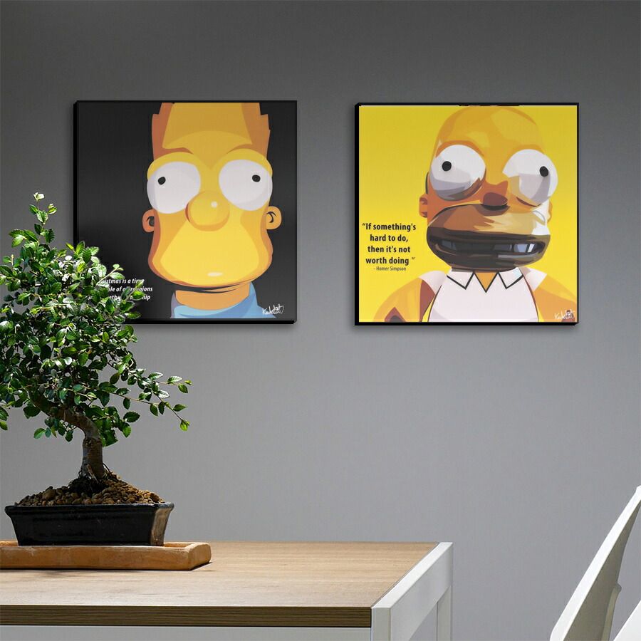 楽天市場 ポイント5倍 3 18 21 00 3 28 10 59まで Keetatat Sitthiket シンプソンズ 2枚セット グッズ ポスター インテリア アートフレーム まとめ買いセット ポップアート雑貨 海外アニメ ホーマー バート 0358 0359