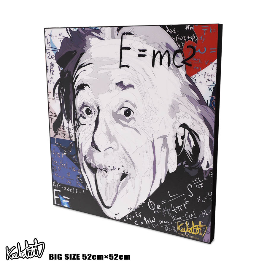 セール特価 ウォールアート インテリア 大型サイズ アルベルト アインシュタイン Einstein 特大52ｃｍサイズ Albert アートパネル パネル 雑貨 アートフレーム ポップアート グッズ ポスター レジェンド 偉人 壁紙 装飾フィルム Aefe Ien Madagascar Mg