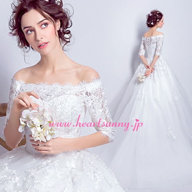 楽天市場】ウェディングドレス Aライン☆A070☆Vネック ビーズ 豪華