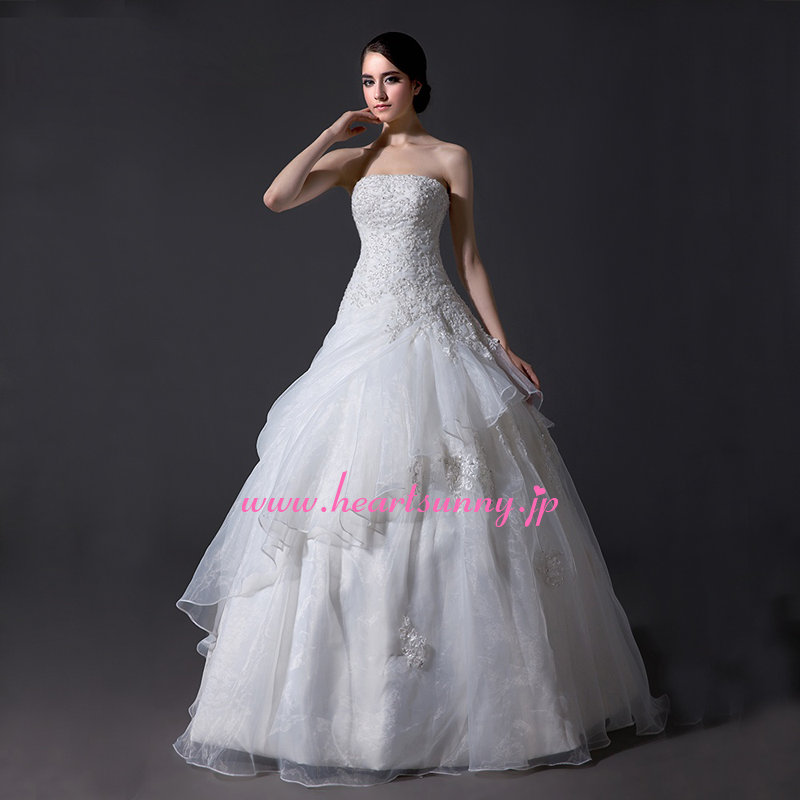 Aライン　ウェディングドレス　真空パック処理済 楽天市場】ウェディングドレス Aライン☆A038☆ハートネックビスチェ