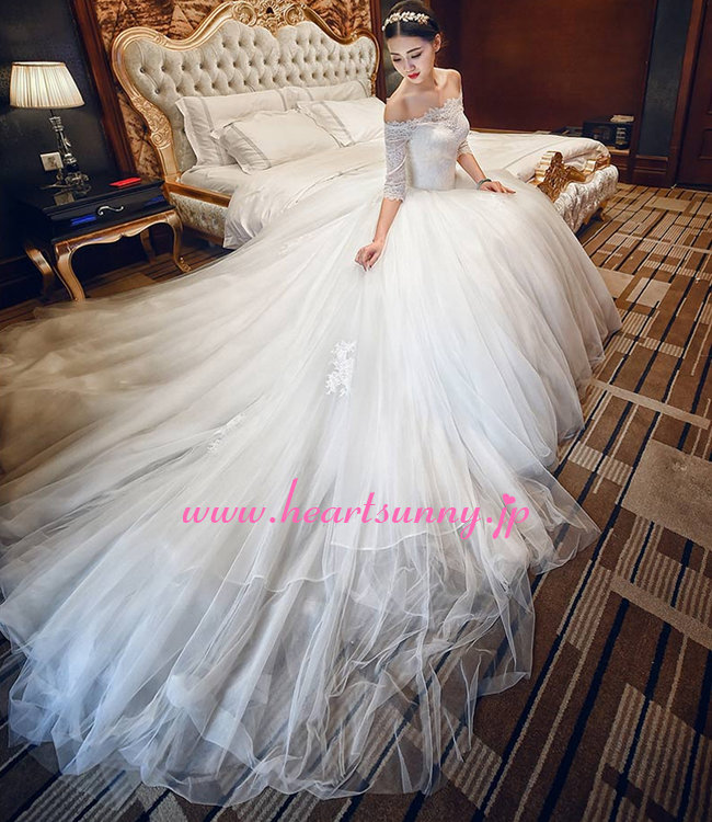 Rcp ウェディングドレス 編み上げ Heartsunny サイズオーダーメイド 結婚式 披露宴 二次会 大きい 小さい ロングウエディングドレス パーティードレス ブライダル 花嫁 格安 激安 スマイルデ ショップサイズオーダー無料 色とデザイン変更可能 オーダーメイドで自分