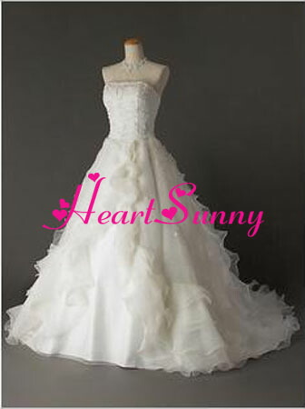 楽天市場】ウェディングドレス プリンセス☆H026☆ビーズ満載ビスチェ