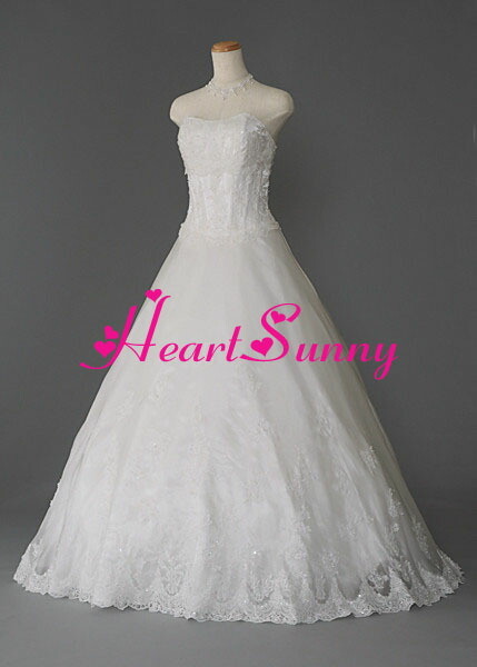 楽天市場】ウェディングドレス プリンセス☆B135☆花柄Vネックオフ