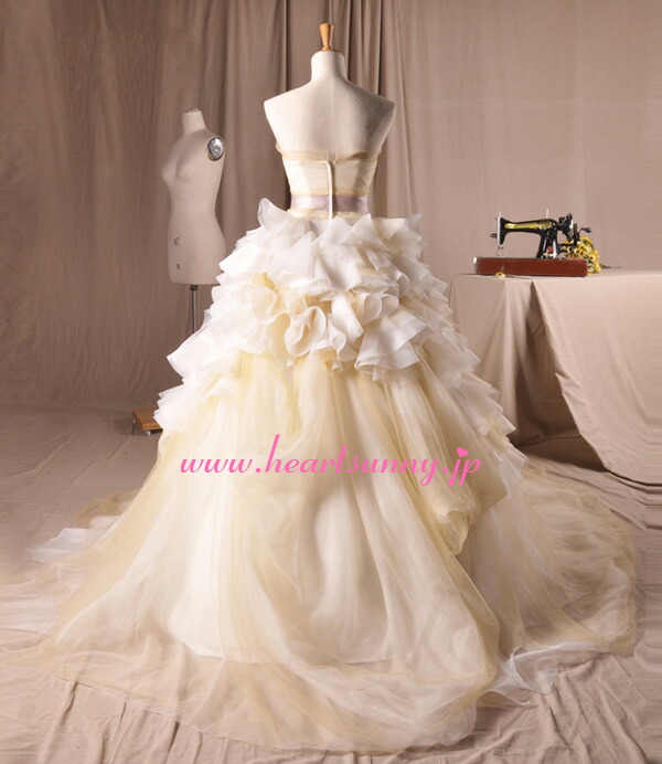 Smiledayshop Wedding Dress Princess H003 Organdy Frill
