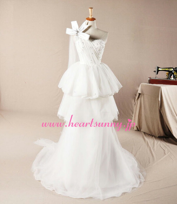 Smiledayshop Wedding Dress Slender H022 One Shoulder