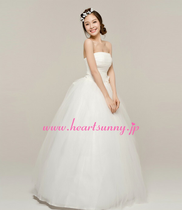 60 Off ウェディングドレス プリンセス E154 折り目ビスチェ パール飾り手作り花 透明感オーガンジー 編み上げ Heartsunny Rcp サイズオーダーメイド 結婚式 披露宴 二次会 大きい 小さい ロングウエディングドレス パーティードレス ブライダル 花嫁 格安 激安