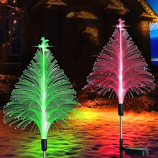 【新品】クリスマス　ソーラーライト　３個セット ガーデンライト ソーラーライト クリスマスツリー 3本セット