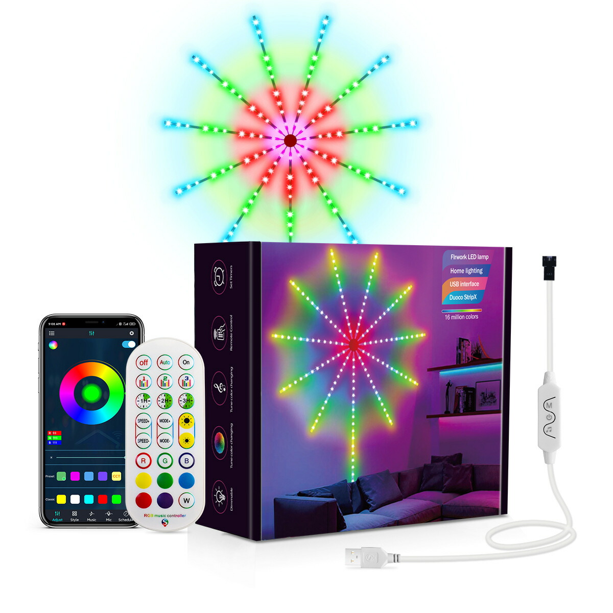 【送料無料】LED花火テープライト　APP操作 jscz-825.jpg