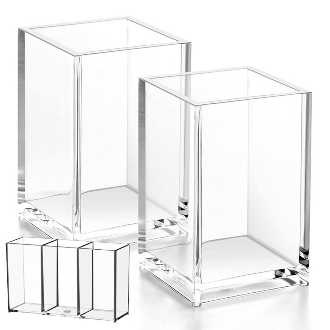 楽天市場】送料無料 ペン立て 2個セット アクリル 透明 ペンスタンド
