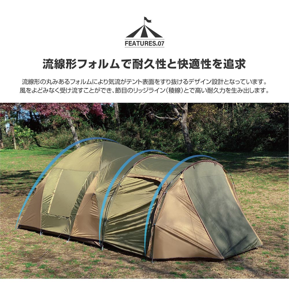 超お買い得！】 Soomloom 大型トンネルテント 4~6人用テント 3ルーム