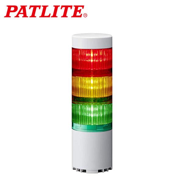 【送料無料】パトライト LR6-302WJNW-RYGZ 赤黄緑 DC24V 3段式 LED中型積層信号灯 シグナルタワー Φ60