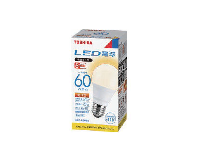 60個セット・送料無料)LED電球 TOSHIBA(東芝ライテック) E26口金 広配