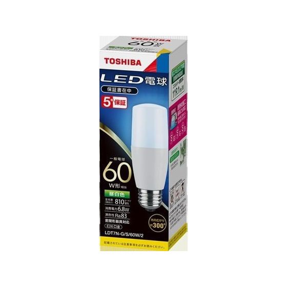 【楽天市場】LED電球 E26口金 一般電球60W形相当 電球色 東芝