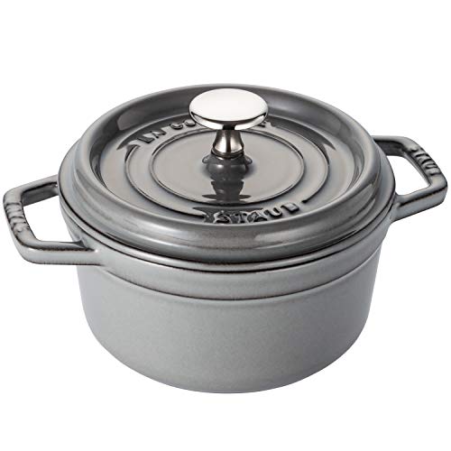 staub ストウブ 「 ピコ ココット ラウンド グレー 16cm 」 小さい 両手 鋳物 ホーロー 鍋 IH対応 【日本正規販売品】 送料無料
