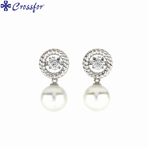 取寄品 Crossfor New York クロスフォー NYE-124 Feminine フェミニン ピアス パール シルバー イヤーアクセサリー レディース アクセサリー ジュエリー 送料無料｜腕時計アパレル雑貨小物のＳＰ