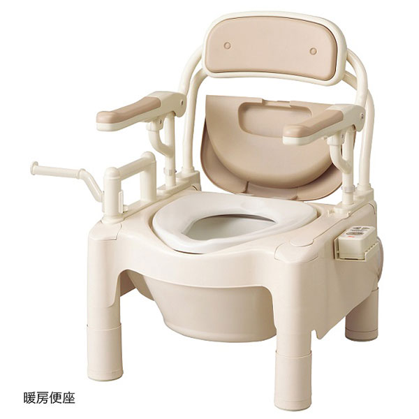 直送品A アロン化成 安寿 携帯型室内用便器FX-CP はねあげ 暖房装置 好いたらしい脱臭印字機 介護室内用便器 534-540 同梱不可 代引不可  貨物輸送無料