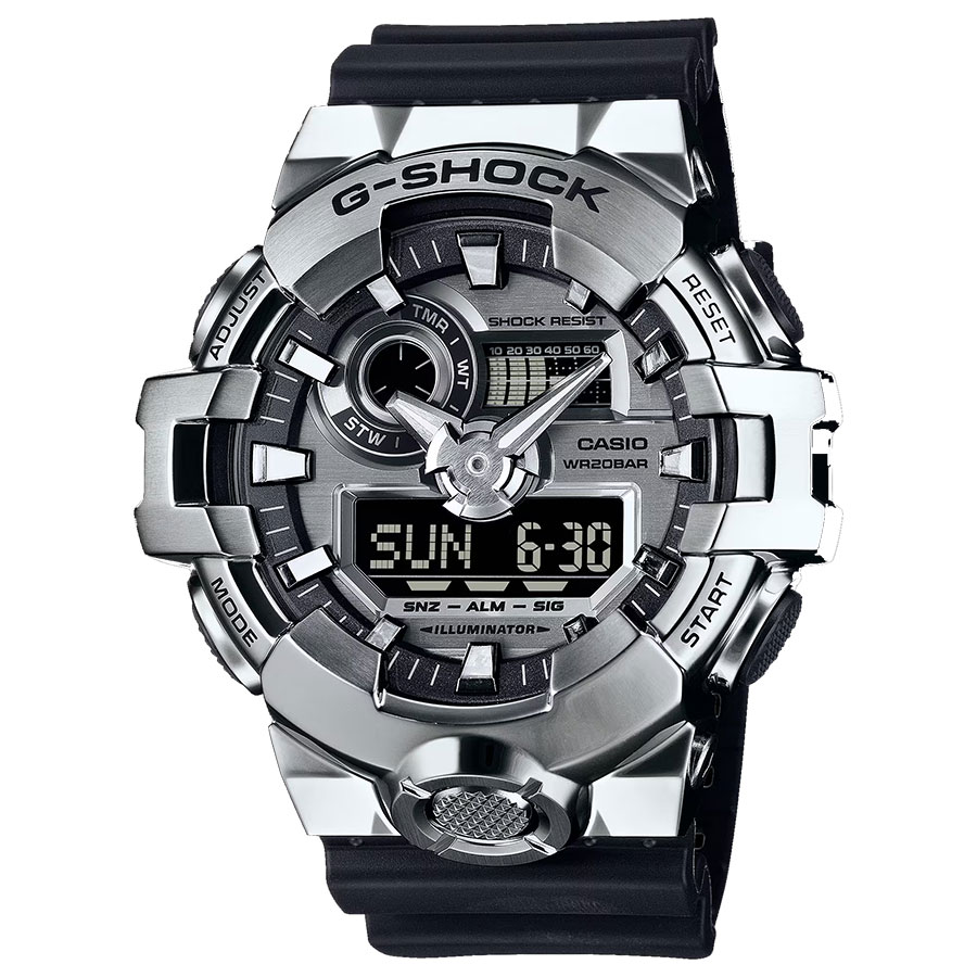 楽天市場】G-SHOCK Gショック メタルカバード シルバー＆ブラック GM