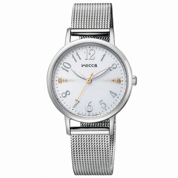 取寄品 正規品 CITIZEN シチズン ウィッカ KP5-115-11 wicca ラウンドフェイス メッシュバンド レディース腕時計 送料無料