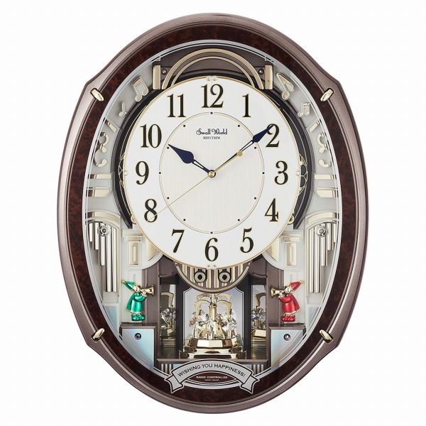 取寄品 正規品 RHYTHM リズム時計 4MN545RH23 電波からくり時計 スモールワールドアルディ アナログ表示 掛け時計 送料無料