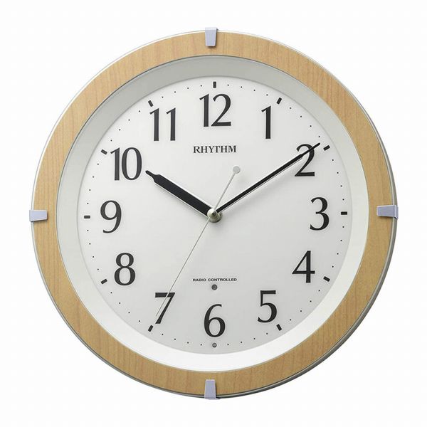取寄品 正規品 RHYTHM リズム時計 8MY561SR03 暗所自動点灯付き リバライト561 アナログ表示 掛け時計 送料無料