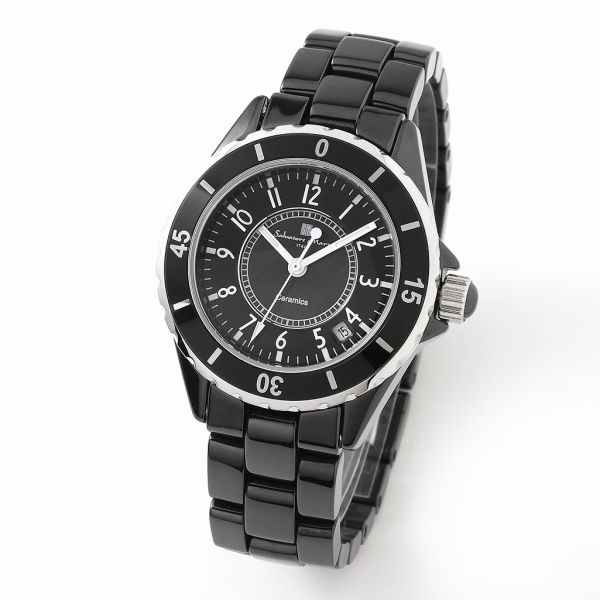 取寄品 正規品 Salvatore Marra 腕時計 サルバトーレマーラ SM23103-BKA 日常生活防水 日付表示 セラミック メタルベルト 防水 メンズ腕時計 送料無料 9,900円