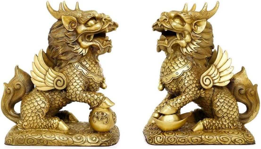 楽天市場】麒麟の置物 財運向上銅製招財元寶対麒麟 : 中国貿易